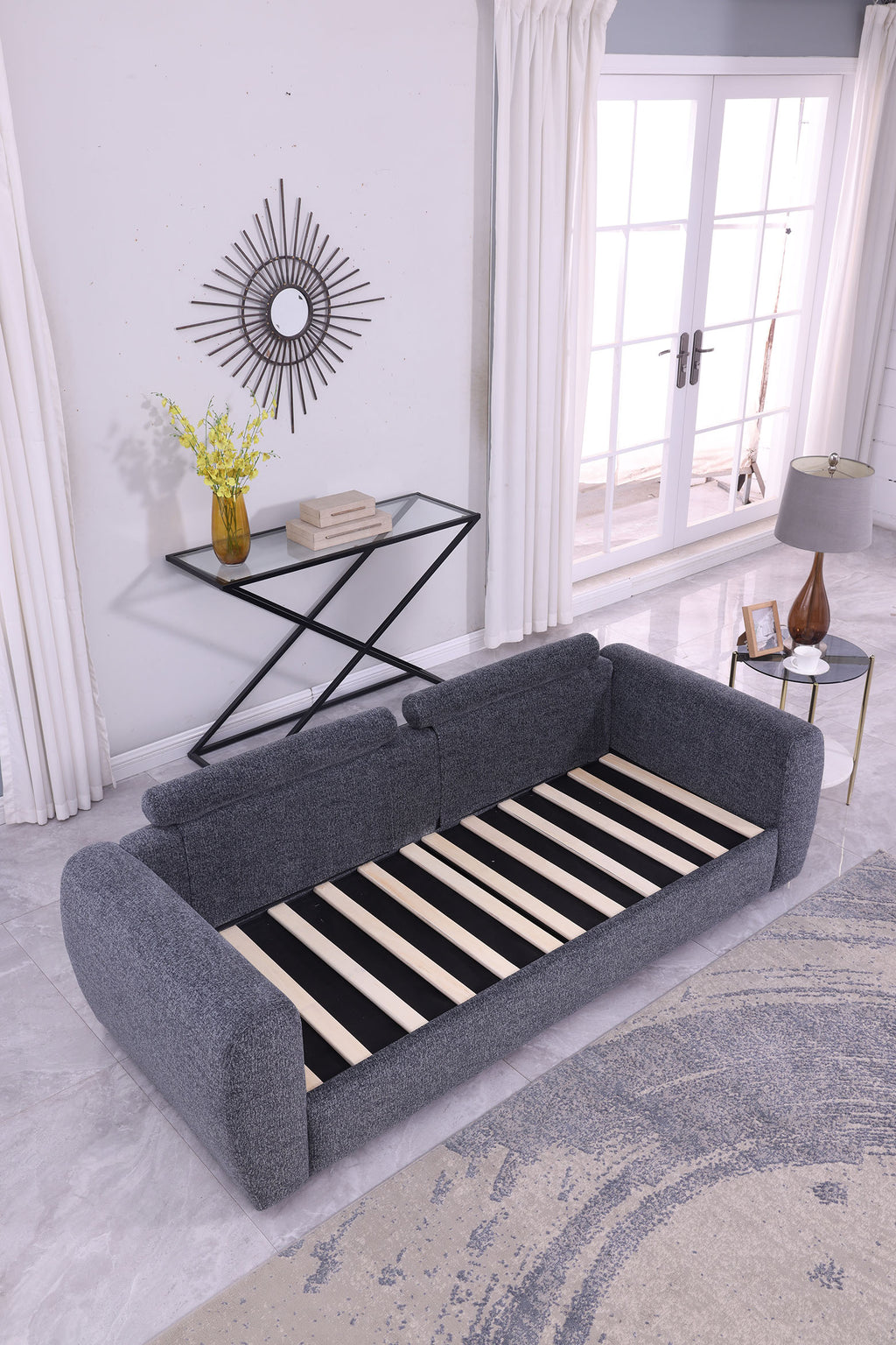 Canapé gris / 2 places / moderne – Confort & minimaliste