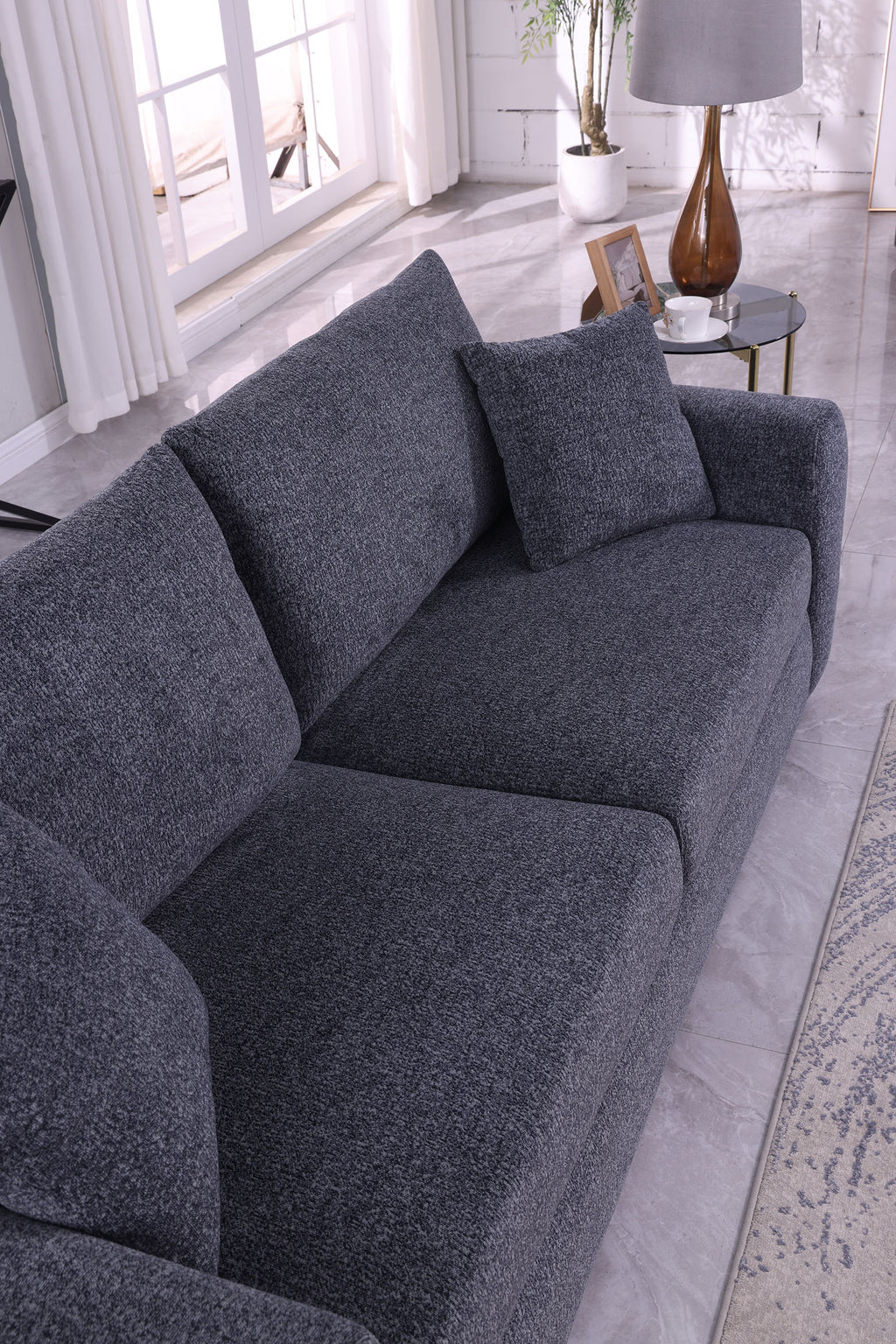 Canapé gris / 2 places / moderne – Confort & minimaliste