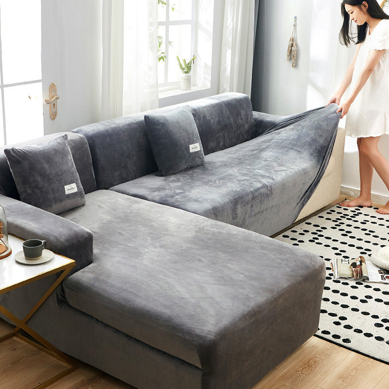 Housse de canapé élastique antidérapante universelle en cuir style nordique simple moderne